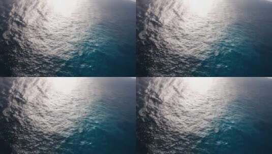 俯拍阳光下的广阔海洋高清在线视频素材下载