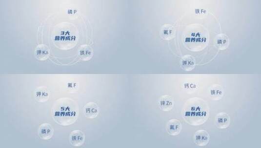 简洁营养成分分类展示高清AE视频素材下载