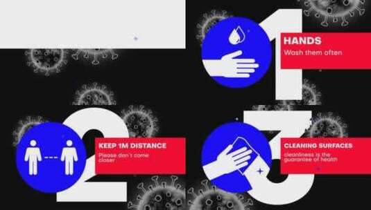 卫生行业防止病毒传播宣传片展示AE模板高清AE视频素材下载