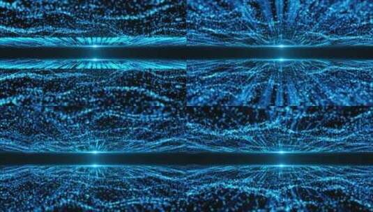 蓝色粒子空间波浪光线背景AE模板高清AE视频素材下载