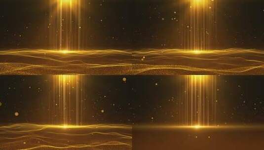 4k金色粒子海平面背景AE模板高清AE视频素材下载