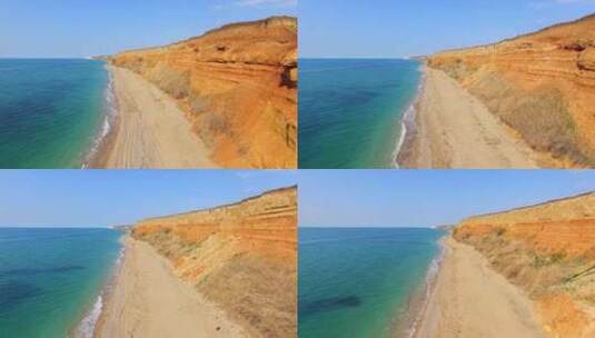 风景如画的夏季海景与丘陵高清在线视频素材下载