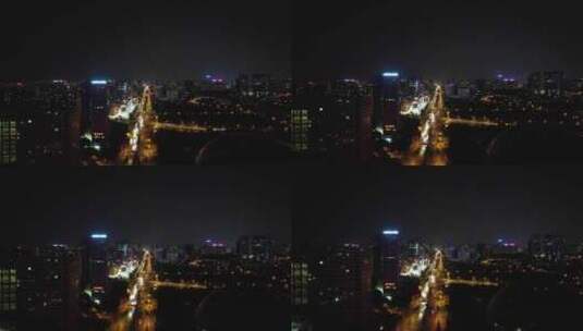 安徽合肥城市大景夜景航拍高清在线视频素材下载