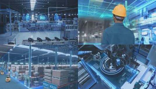 工厂工业车间智慧智能生产机械物流制造科技高清在线视频素材下载