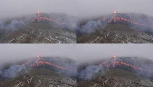 火山，喷发，熔岩，烟雾高清在线视频素材下载