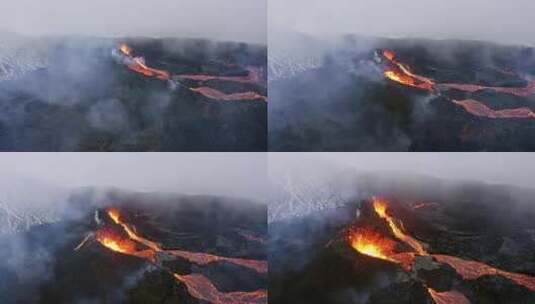 火山，喷发，熔岩，烟雾高清在线视频素材下载