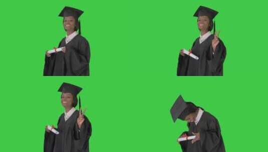 身着毕业礼服的女学生高清在线视频素材下载