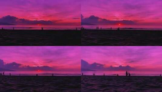 日出时分海滩美景延时镜头高清在线视频素材下载