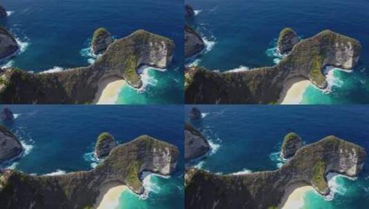 航拍海岸岛屿的景色高清在线视频素材下载