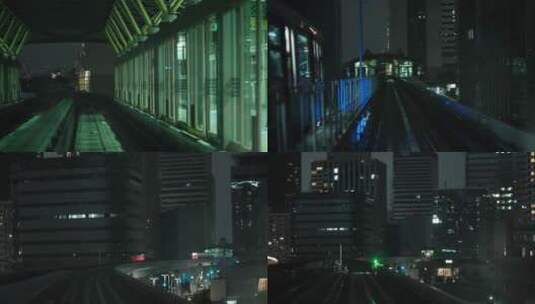 东京 轻轨 城市 轨道 交通 穿梭 黑天 暗高清在线视频素材下载