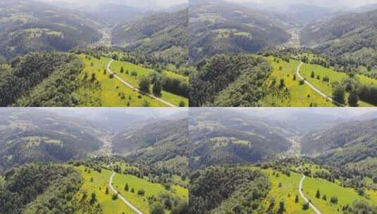 无人机拍摄的山脉景观高清在线视频素材下载