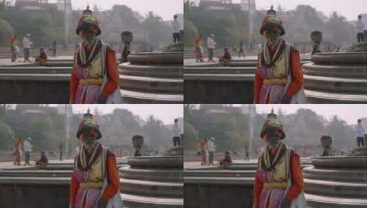 印度宗教的胡子男人高清在线视频素材下载
