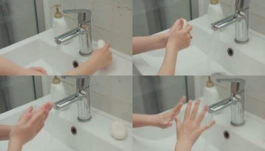 用肥皂洗手高清在线视频素材下载