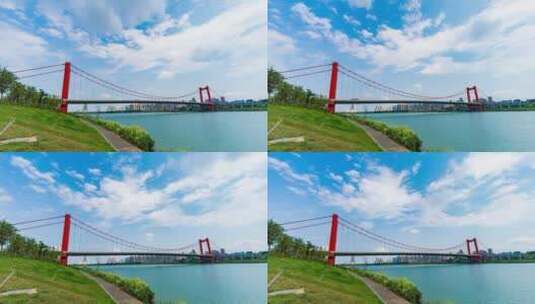 南宁邕江良庆大桥高清在线视频素材下载