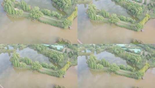 云南昆明古滇湿地公园航拍高清在线视频素材下载