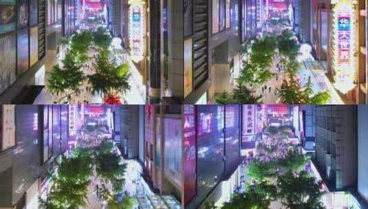 航拍金华城区商业中心金华大世界夜景高清在线视频素材下载