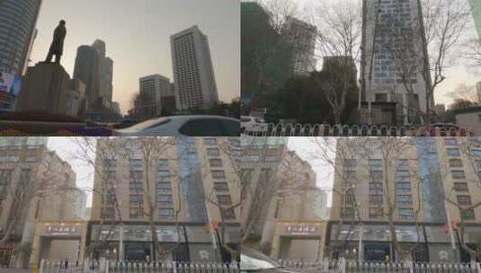 GH040044白天南京新街口车左空镜高清在线视频素材下载