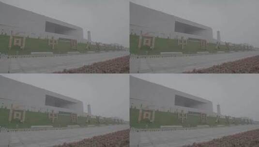 抗美援朝纪念馆外景LOG高清在线视频素材下载
