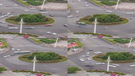 衡阳西二环十字路口4k航拍延时摄影高清在线视频素材下载