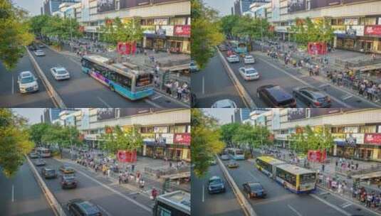 北京西单商场正门俯拍 延时摄影高清在线视频素材下载