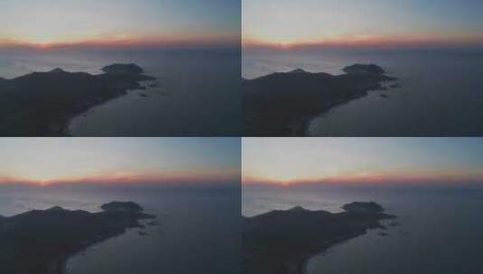 文昌山海天海岸线日出朝阳海平面空镜高清在线视频素材下载