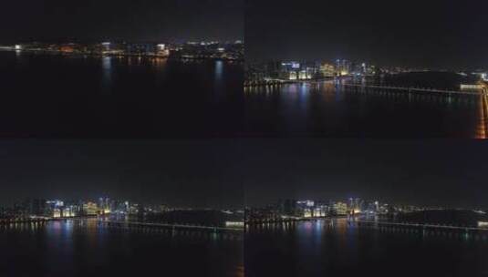 杭州夜景 城市建设 交通 房产 航拍实拍高清在线视频素材下载