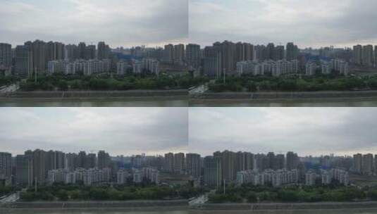 城市航拍宜昌CBD高楼建筑航拍高清在线视频素材下载