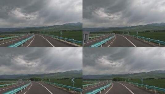 新疆乌云天气行车拍摄视频素材高清在线视频素材下载