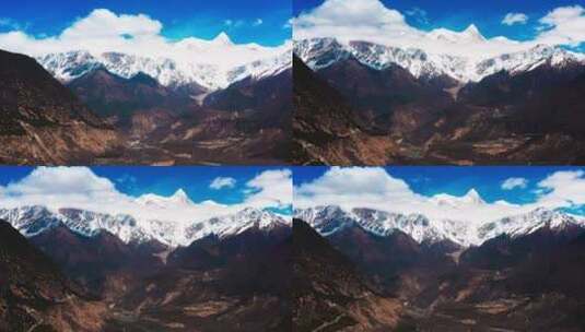 4K南迦巴瓦峰雪山航拍素材高清在线视频素材下载