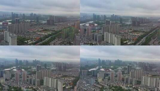 浙江义乌都市大景风光4K航拍高清在线视频素材下载