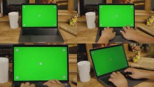 电脑绿屏可替换电脑屏幕绿幕抠像 手机绿幕高清在线视频素材下载