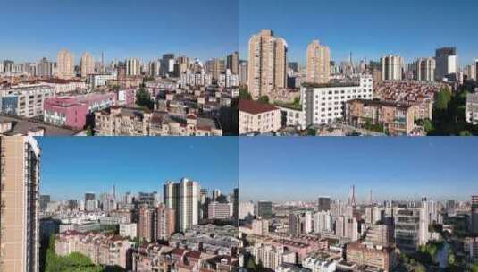 杨浦区建筑航拍空镜高清在线视频素材下载