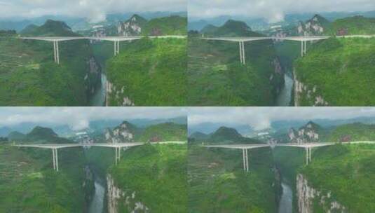 航拍贵州六广河特大桥高清在线视频素材下载