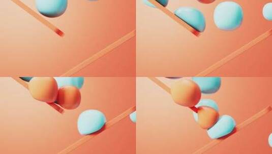 柔软弹性的球体抽象动画3D渲染高清在线视频素材下载