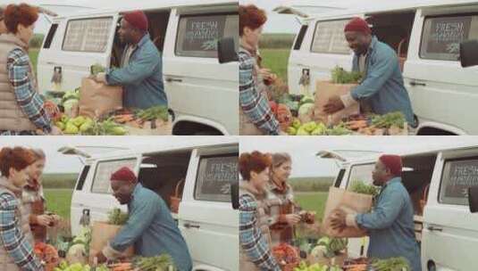 售卖蔬菜的农民高清在线视频素材下载