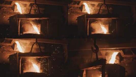 炼钢厂炼钢高清在线视频素材下载