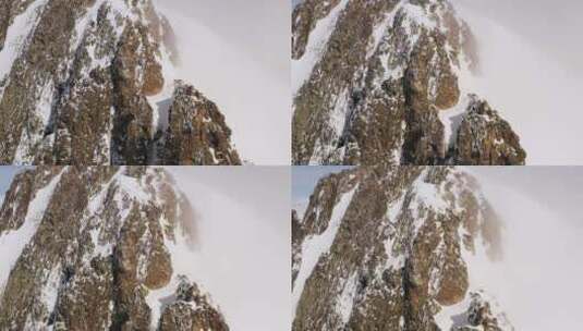 雄伟壮丽不可攀越的山峰雪景延时实拍素材高清在线视频素材下载