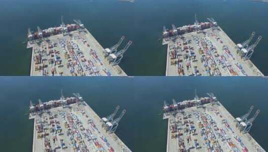 海上集箱航行的国际物流货船高清在线视频素材下载