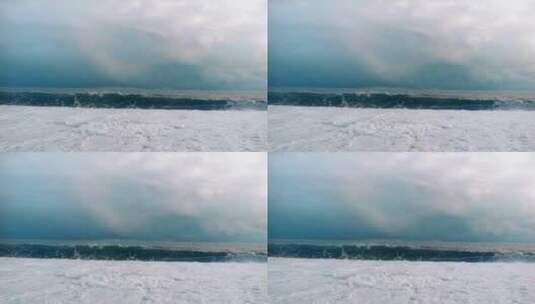 海浪汹涌的海浪慢镜头特写高清在线视频素材下载