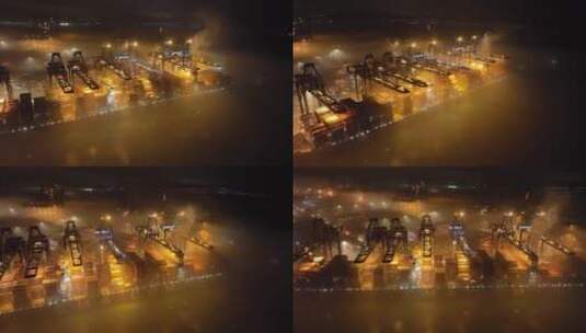 【正版4K素材】盐田港夜景航拍7高清在线视频素材下载