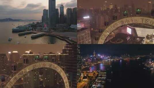 深圳前海摩天轮4k超清纯净夜景合集高清在线视频素材下载