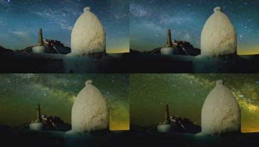 拉萨布达拉宫夜景银河-1高清在线视频素材下载