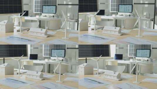 办公桌上的可再生能源项目高清在线视频素材下载