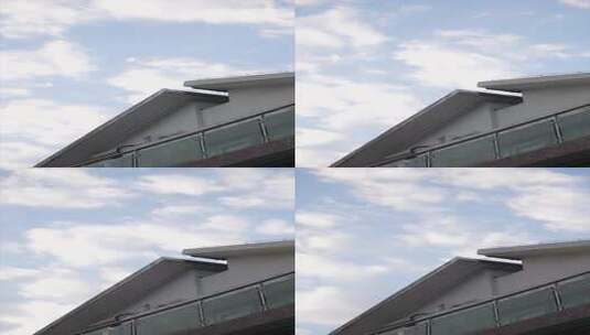 别墅 固定机位长镜头 云朵高清在线视频素材下载