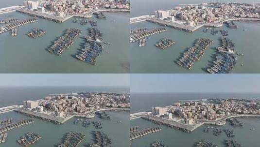 原创 福建泉州石狮祥芝中心渔港航拍高清在线视频素材下载