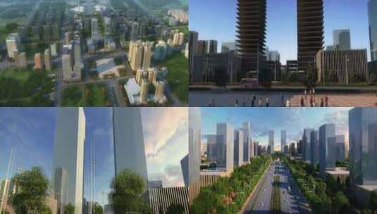 190城市新区城市建筑漫游玻璃大厦高清在线视频素材下载