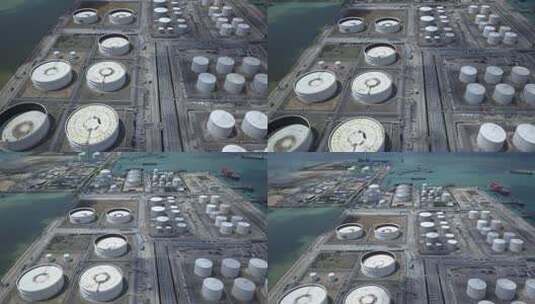 航拍石油气基地高清在线视频素材下载