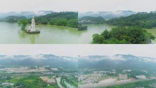 4kl1肇庆七星岩仙女湖航拍高清在线视频素材下载