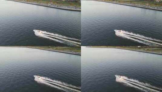 飞驰的摩托艇高清在线视频素材下载