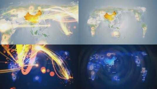 安庆怀宁县地图辐射全世界全球连线 2高清在线视频素材下载